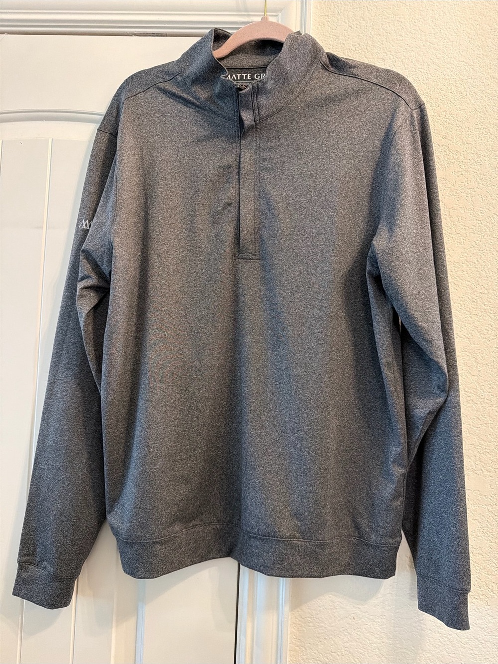 Matte Gray Hightower Half-Zip in Charcoal Heather, Sz M